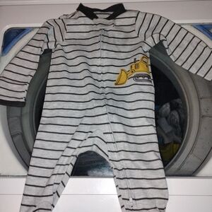 Striped Gray and Yellow Kids One Piece